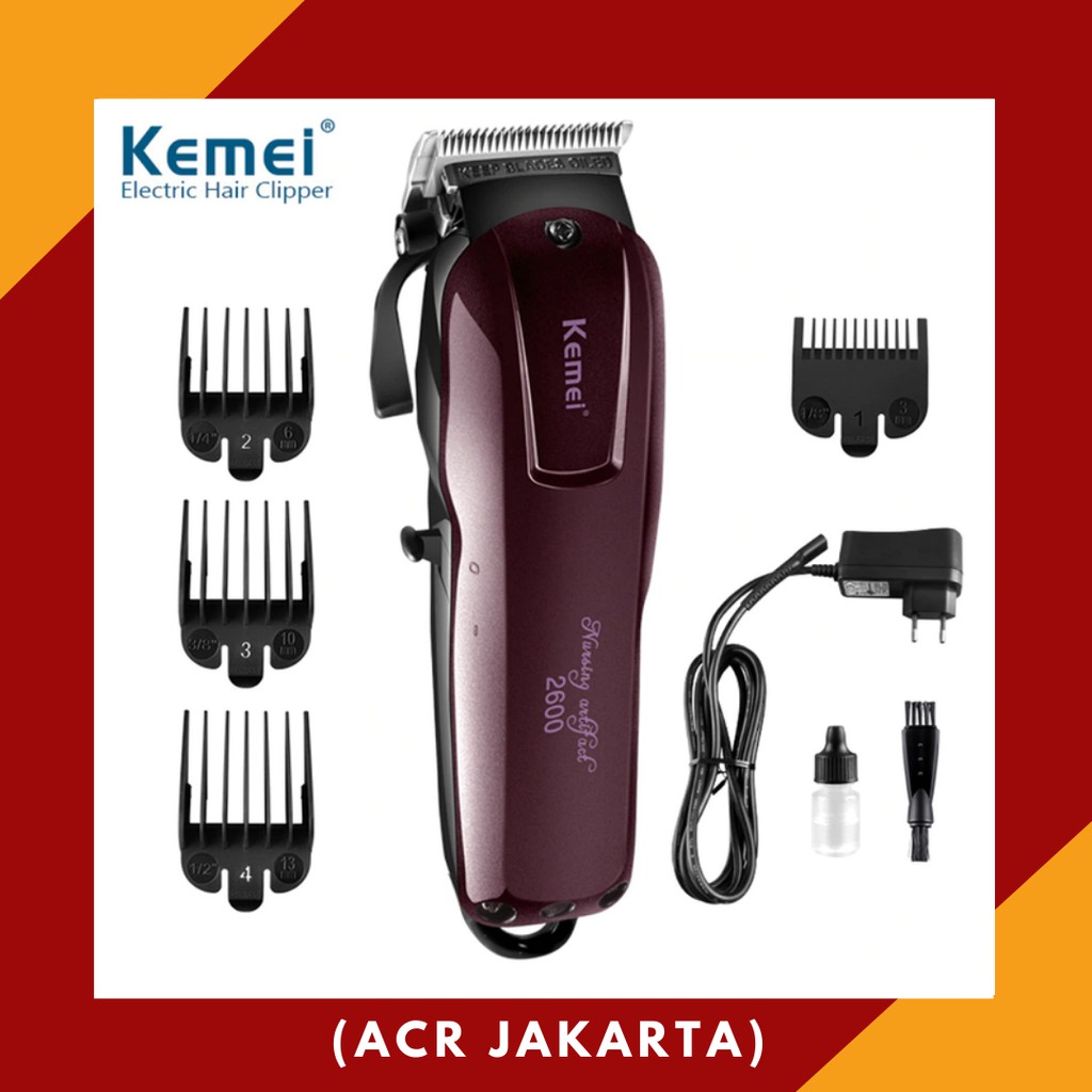 ALAT CUKUR RAMBUT HAIR CLIPPER KEMEI KM-2600 / MESIN POTONG RAMBUT TANPA KABEL ORIGINAL