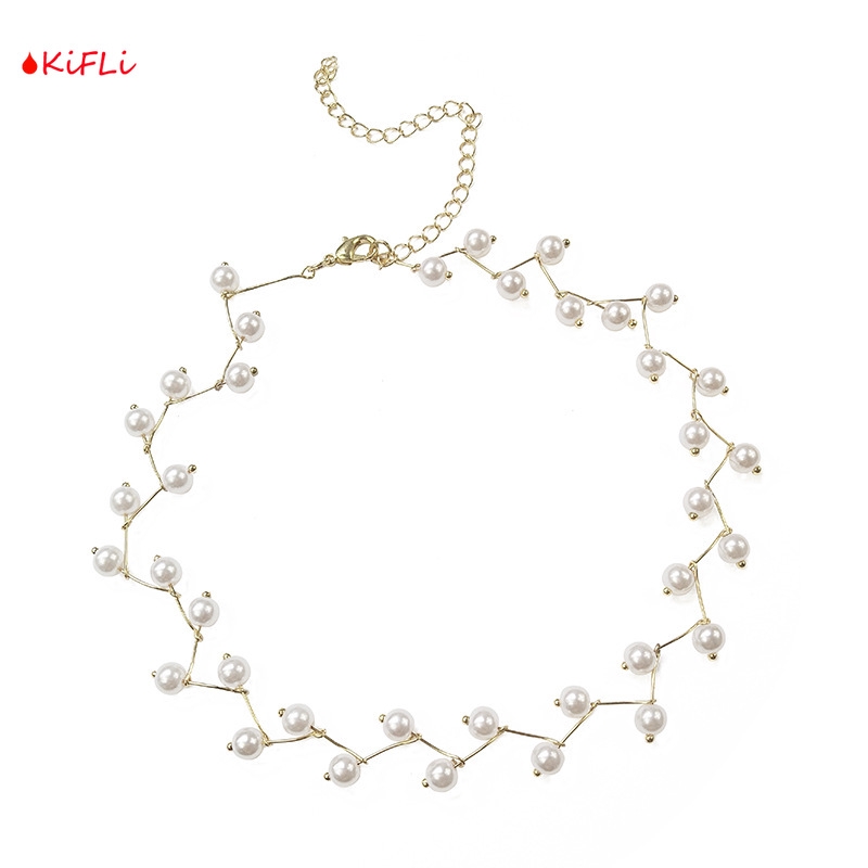 Mutiara Kalung, Pendek Sederhana,Kerah Korea