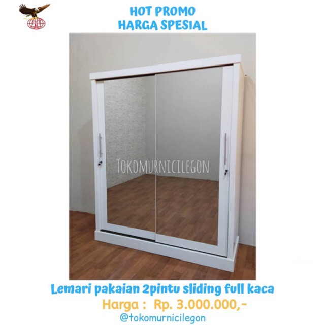 Lemari Pakaian 2 Pintu Sliding Free Ongkir Cilegon Serang Shopee Indonesia