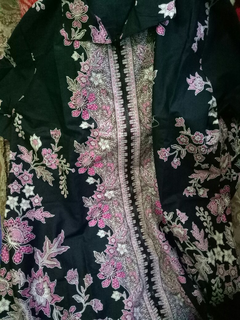 Tunik Batik Bunga Sakura (resleting Depan) (busui)(resleting Jaket)