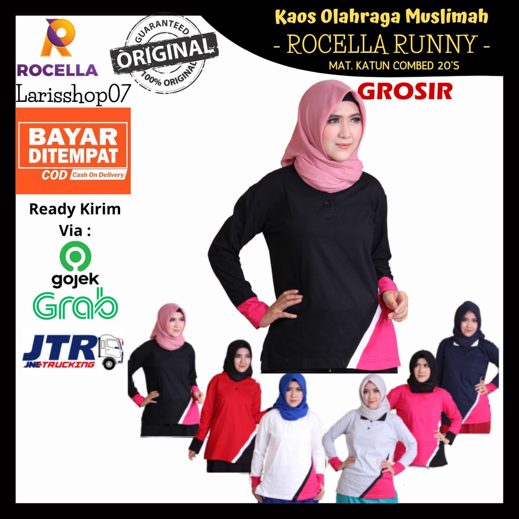 Kaos Olahraga  Wanita Kaos Muslimah Kaos Lengan  Panjang  