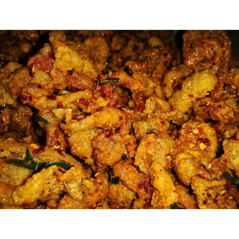 

Kulit ayam krispi original & pedas 140g