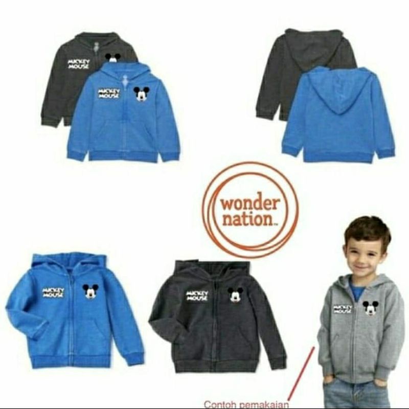 jaket wonder nation size 1 s.d 5tahun