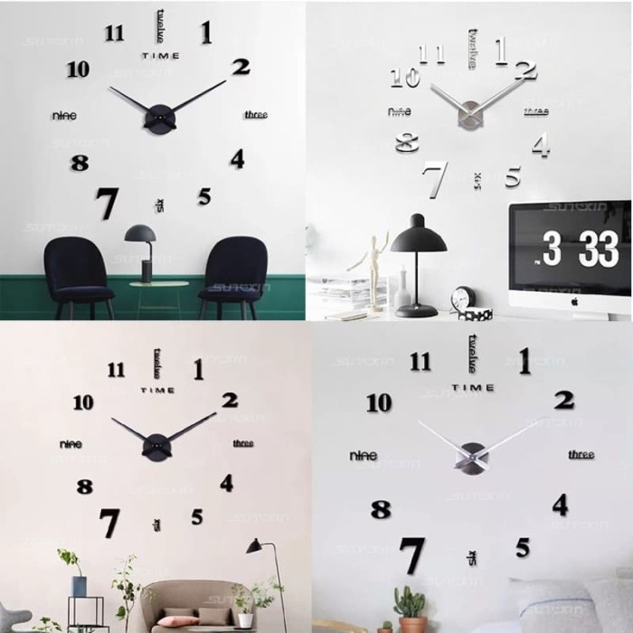 Jam Dinding Besar DIY Raksasa Gaint Wall Clock 130 Cm Diameter