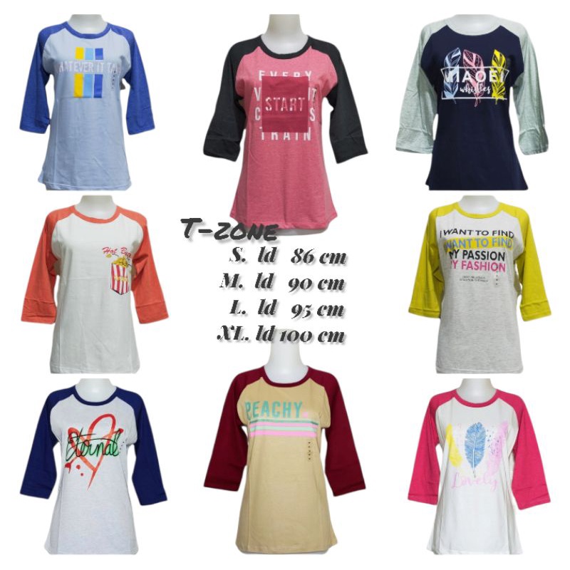 Kaos Tzone Cewek Lengan 7/8 & 3/4 Dewasa ORI Tag 99.900