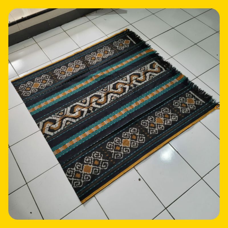 Kain Tenun Blanket warna mix coklat biru kuning kunyit mustard kain batik tenun bahan pakaian dinas 