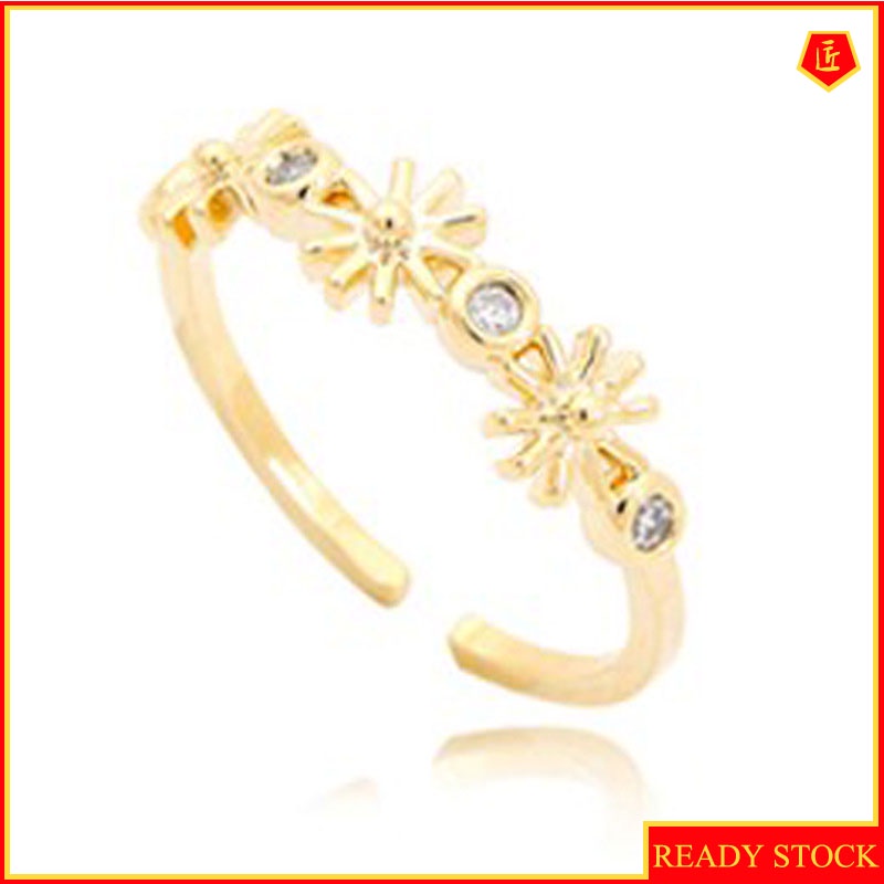 [Ready Stock]Simple Elegant Golden Flower Ring