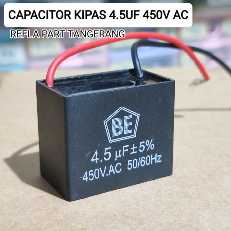 Jual KAPASITOR KOTAK KIPAS ANGIN POMPA AIR 4.5UF 450V 4.5 UF 450 VOLT