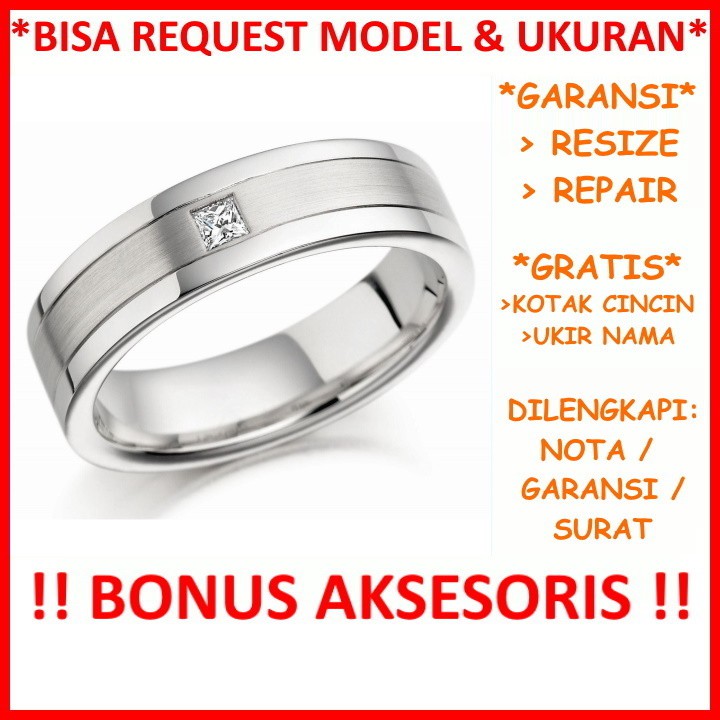 Gratis Ukir Nama Garansi Silver Asli Bisa Pesan Model Cincin Kawin Perak Nikah Tunangan Id102