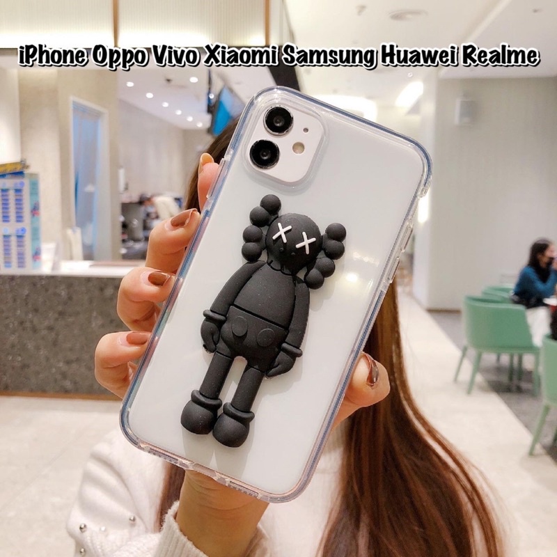 Kaws 3D Case Iphone Oppo Vivo V21 Y51 V20 SE Xiaomi 9 10 11 Redmi Note 5 6 7 8 Realme 3 Pro C20 C21