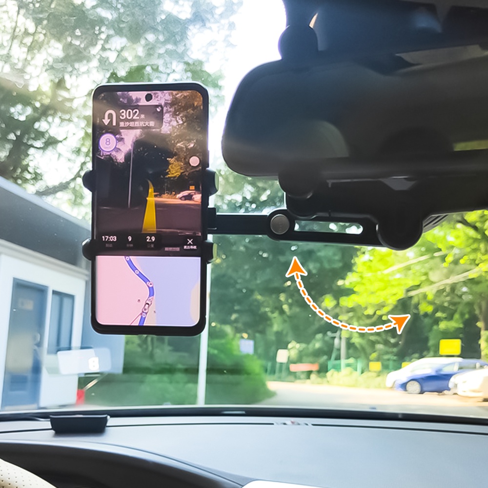 7th Generation Teleskopik 360 Derajat° Bracket Dudukan Handphone Gps Navigasi Model Putar Untuk Kaca Spion Mobil