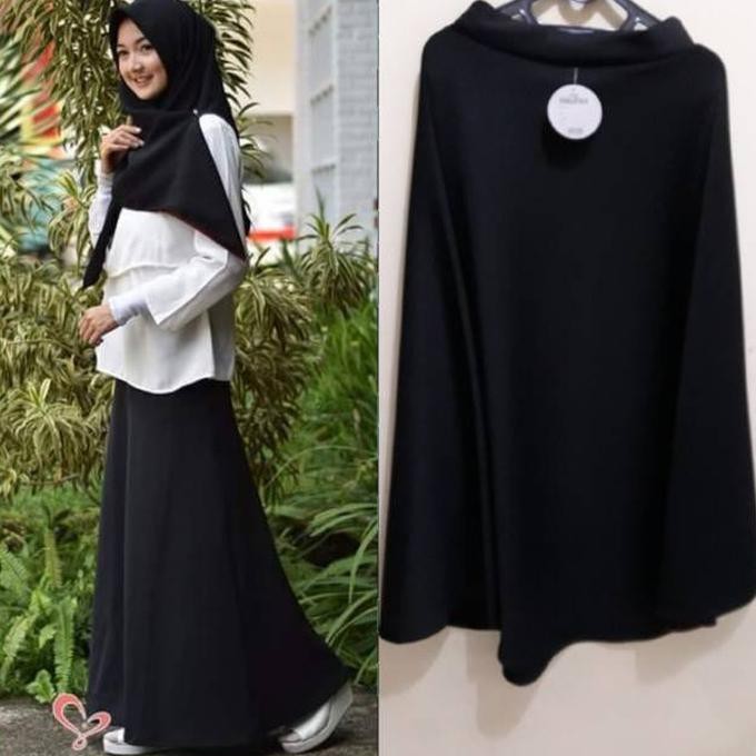 PRODUK LARIS ROK WANITA MUSLIM. ROK PAYUNG SCUBA HITAM POLOS - HITAM EKONOMIS