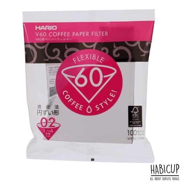 

Hario Paper Filter V60 V02 White 100 pcs - Kertas Kopi Putih Saring - kkp2334