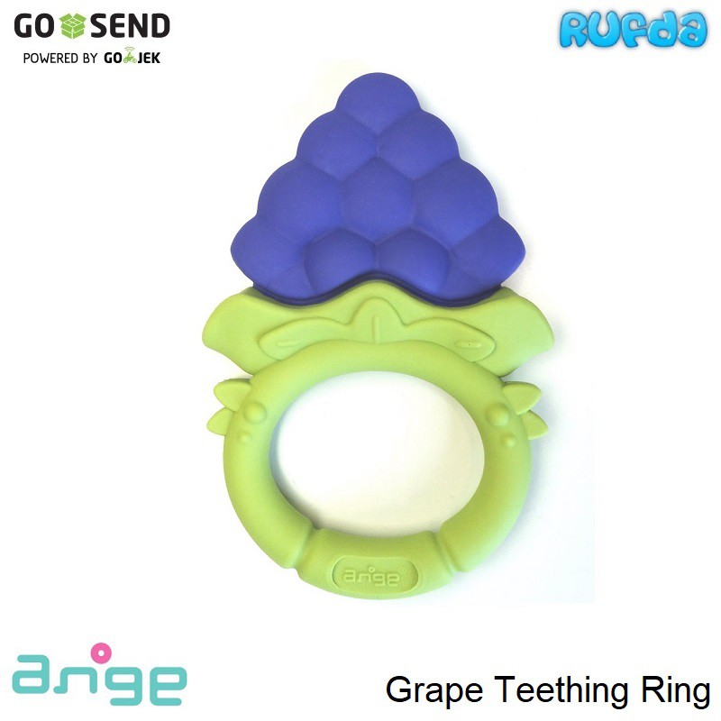 Ange Grape Teething Ring Mainan Gigitan Bayi Bentuk Buah Anggur