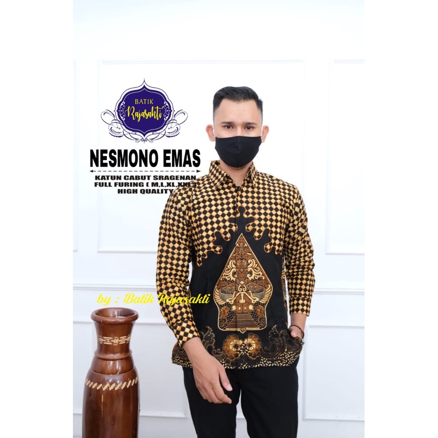 NESMONO EMAS RAJASAKTI KEMEJA BATIK PRIA SOLO LENGAN PANJANG LAPIS FURING PREMIUM KAMANDANU PARANG SKAR BLUE PARANG SKAR KURFA SOGAN HARJA NAVY NOGO MERAH GRAHA LASEM NAKULA  GANDEWA 2 MAHESWARA PEKSI LAWASAN PEKSI LASEM GURDHO PARI GURDHO PARI 2 NOGO