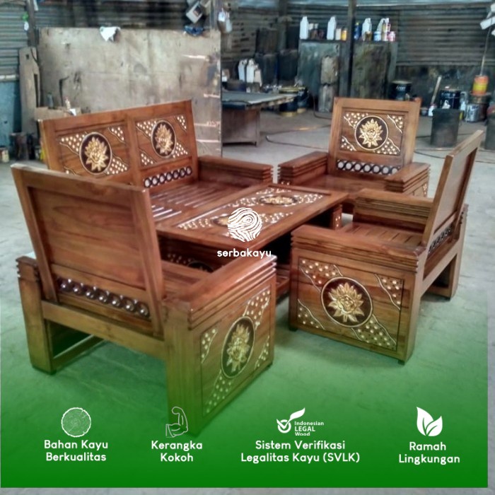 KURSI TAMU MINIMALIS - KURSI TAMU KAYU JATI JEPARA Modern Minimalis