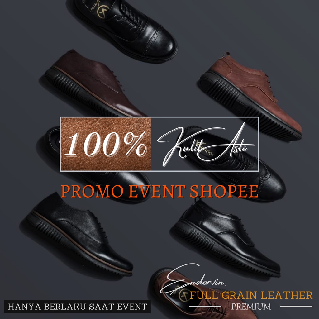 Sepatu Pantofel Pria Kulit Asli Original 100% Sepatu Formal Pria Kulit Sapi Asli Sepatu Kulit Asli A