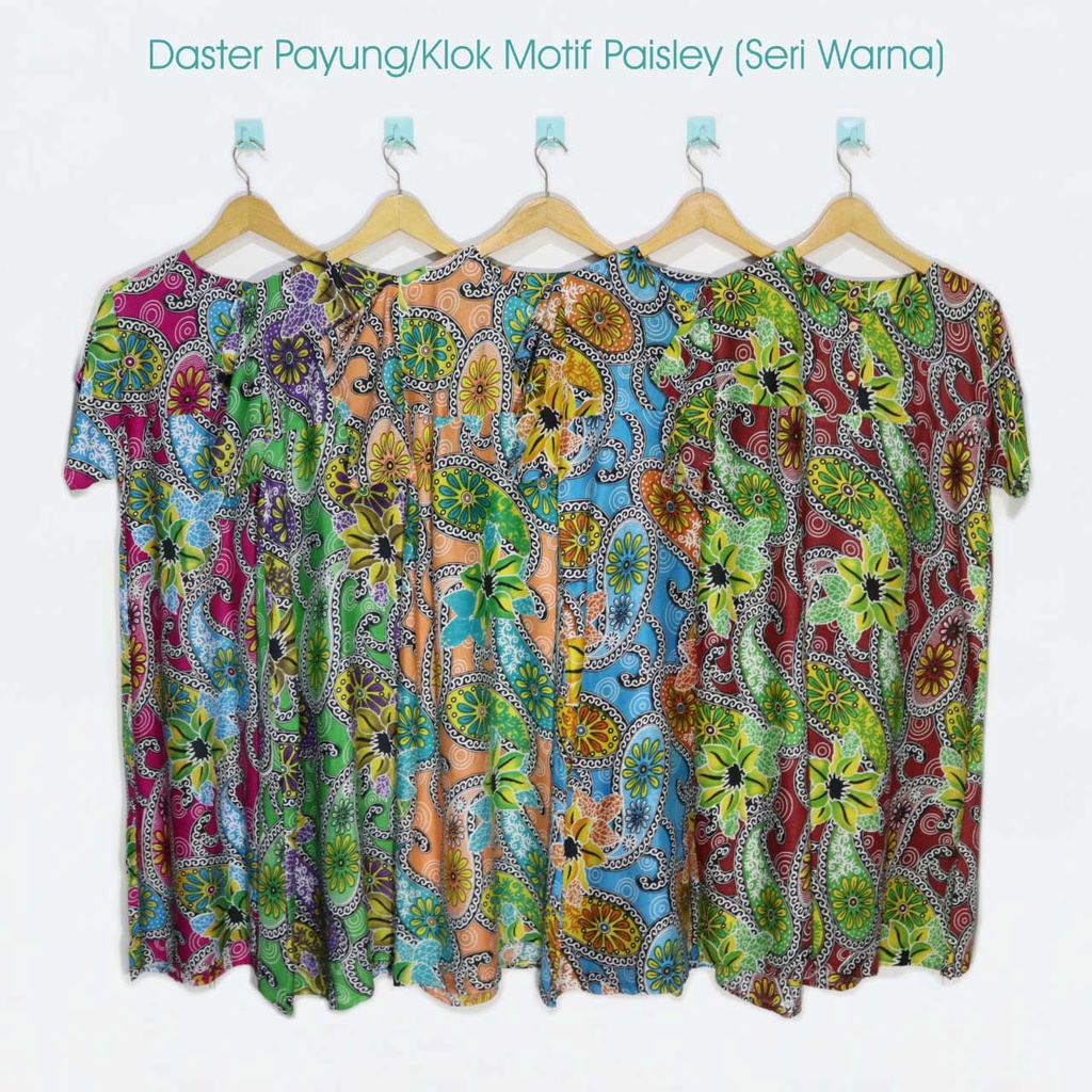 Daster Payung/Klok Motif Paisley (Santung) - DASTER KLOK