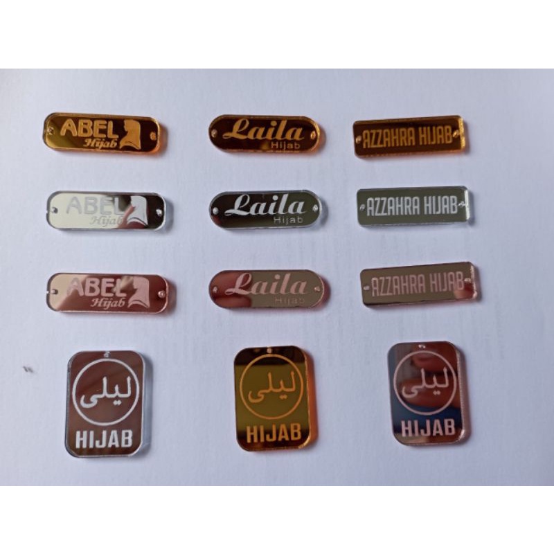 

LABEL HIJAB AKRILIK,LABEL CANTIK,LABEL KECIL AKRILIK,CUSTOM LOGO