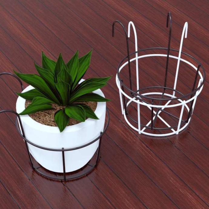 Gantungan pot bahan besi untuk balkon pagar / pot bunga / rak tanaman