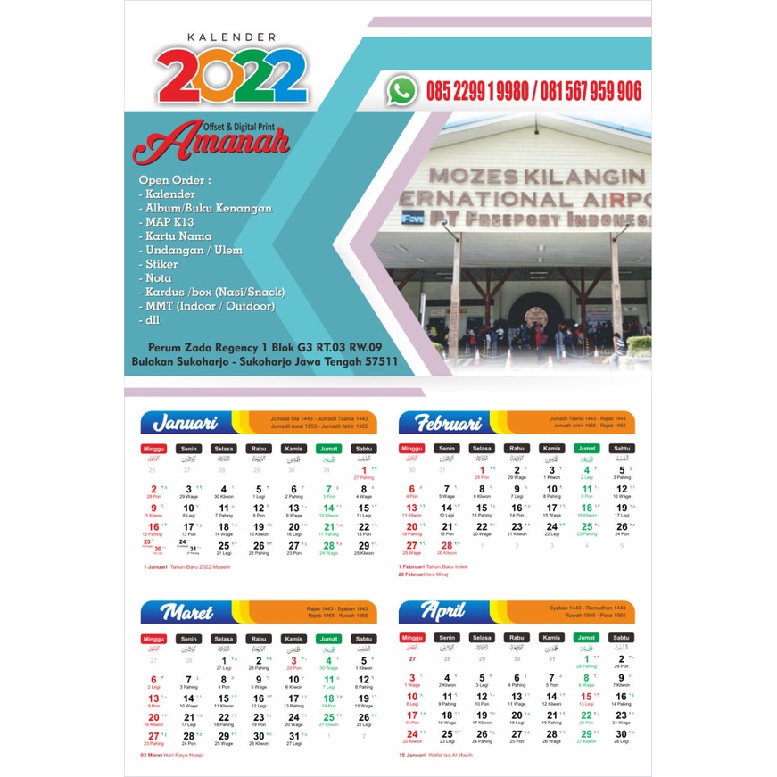 

KALENDER CATURWULAN 2022