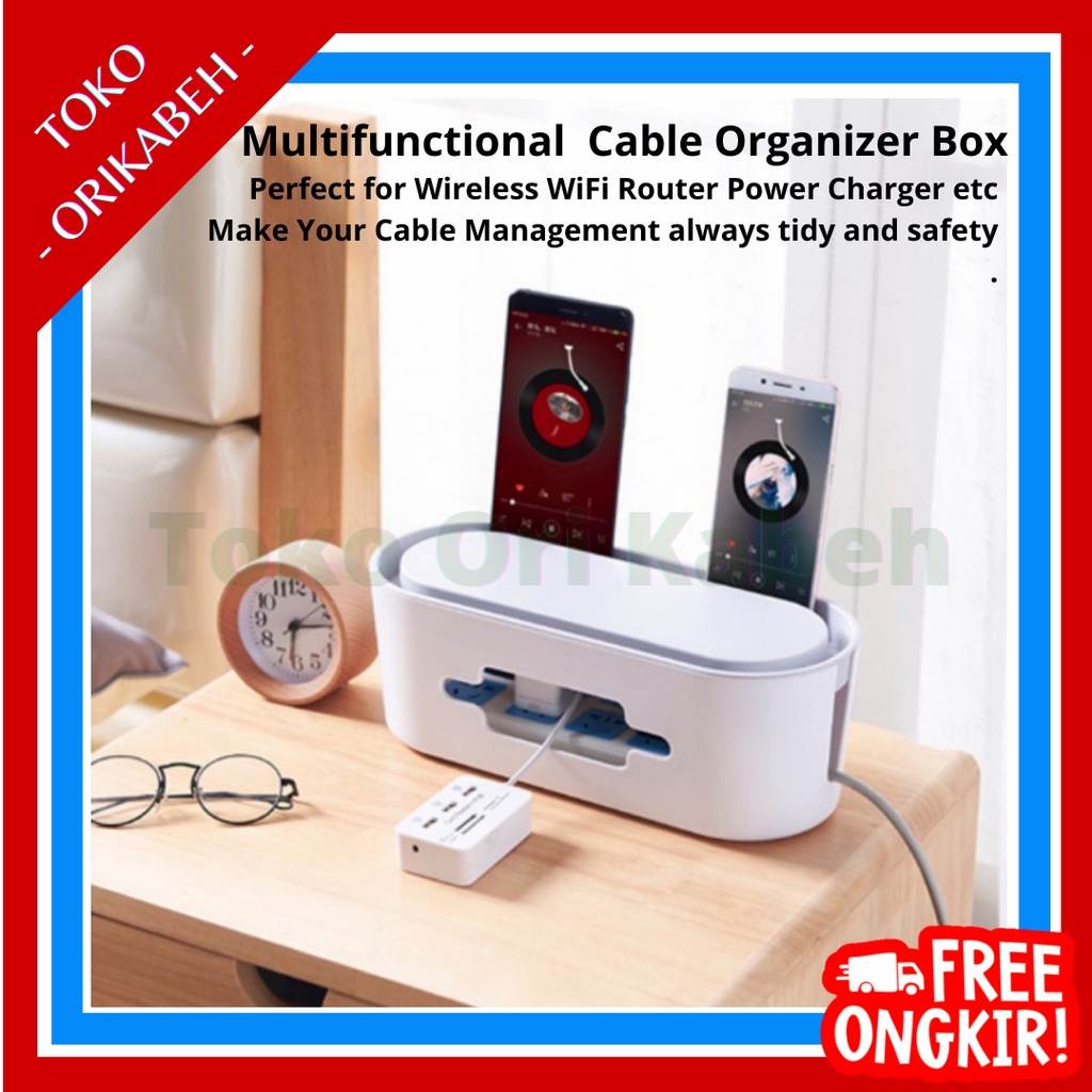 CABLE ORGANIZER MANAGEMENT BOX Kotak Penutup Stop Kontak Pengaman Colokan Stop Kontak Kabel Listrik