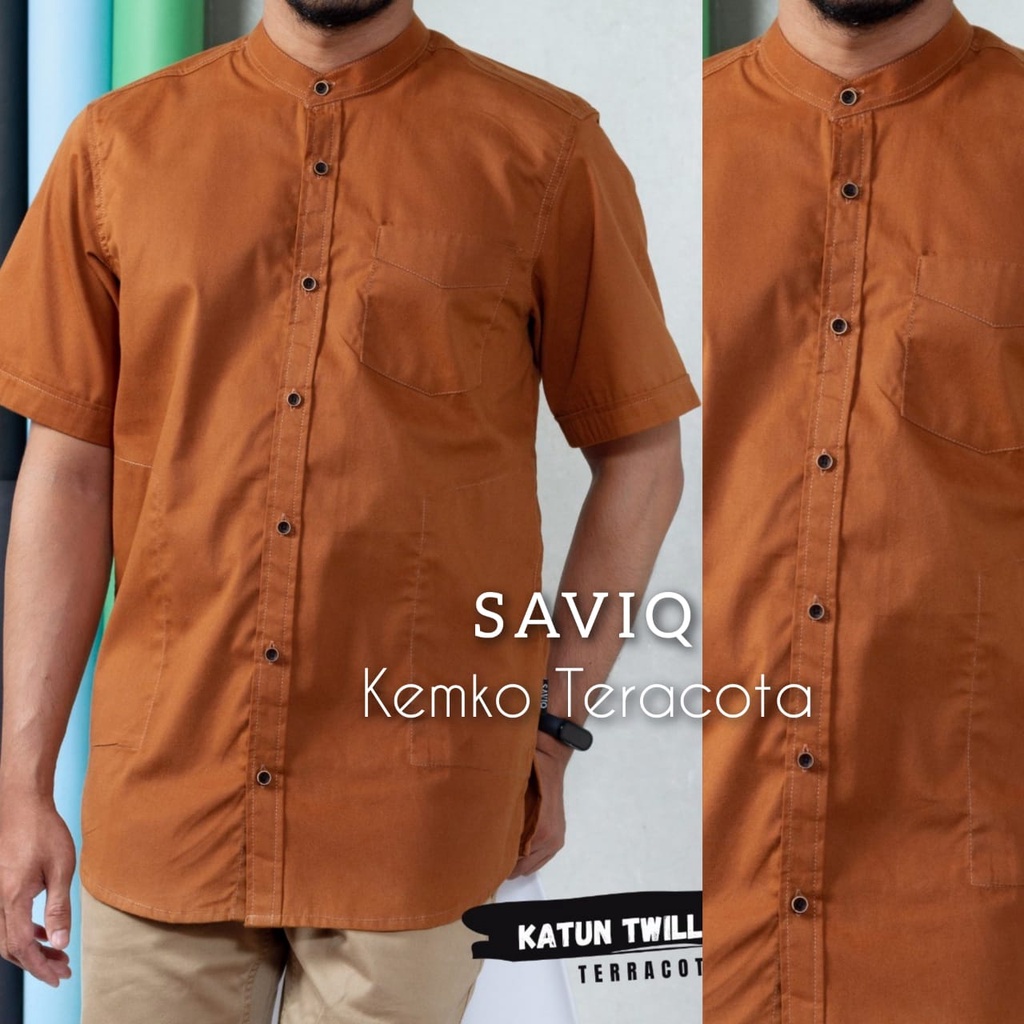 SAVIQ PREMIUM KEMKO LENGAN PENDEK KEMKO POLOS KOKO KATUN | kemeja pria lengan pendek | koko dewasa |