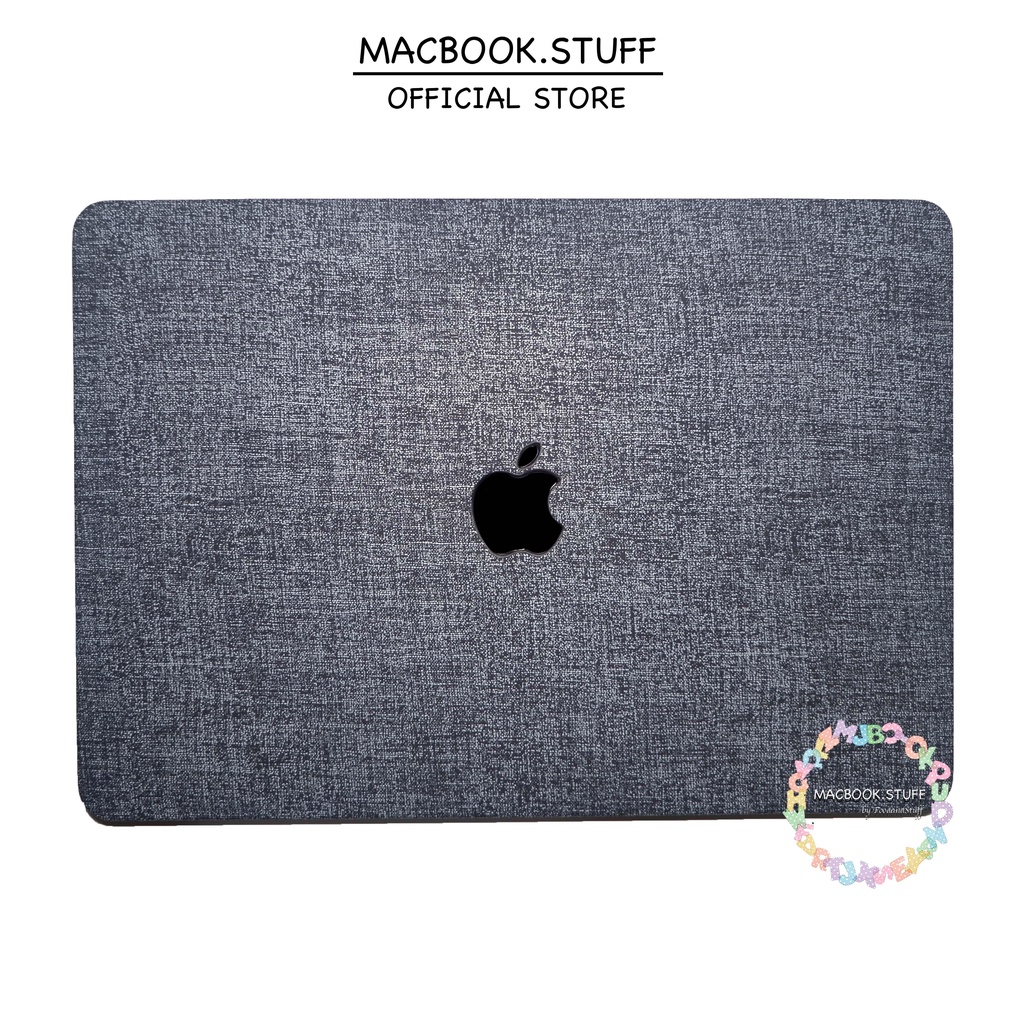 MACBOOK Case LEATHER MOTIF JEANS DENIM ASH NEW AIR PRO RETINA 11 12 13 14 15 16 INCH NON /  WITH CD ROOM / TOUCHBAR / TOUCH ID / M1 2020 2021 2022