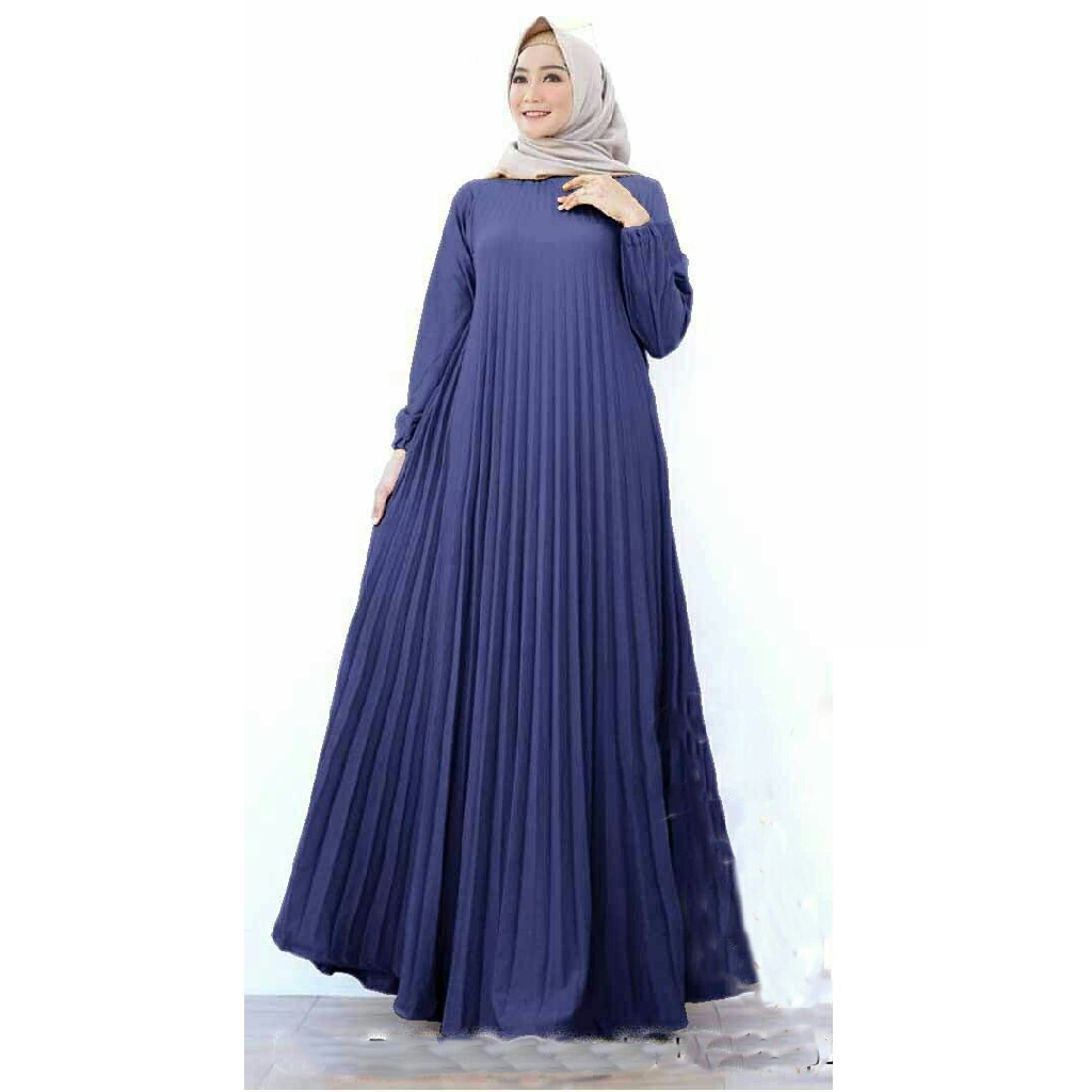 [Maxi Amanda Plisket RO]Maxi wanita higet plisket varian warna