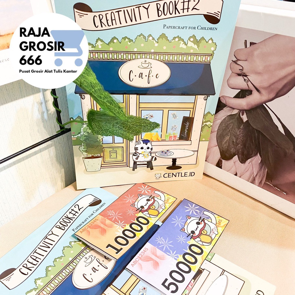 

ghg Buku Centle Papercraft + Sticker Anti Air Creativity Book Activity Buku Aktivitas Anak Memotong