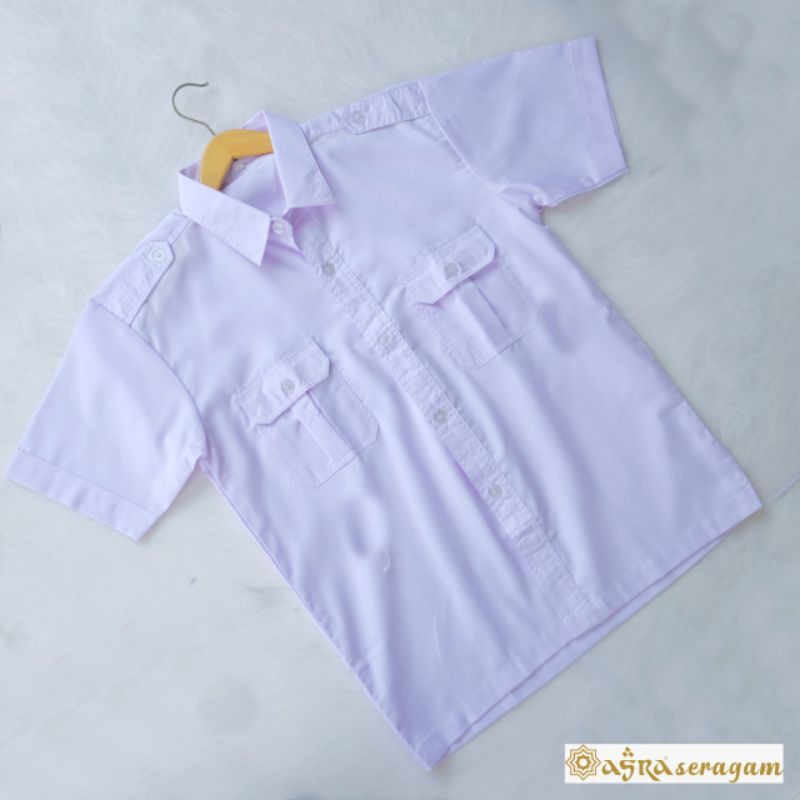 Baju PDH putih PNS dan PMR lengan pendek baju kerja