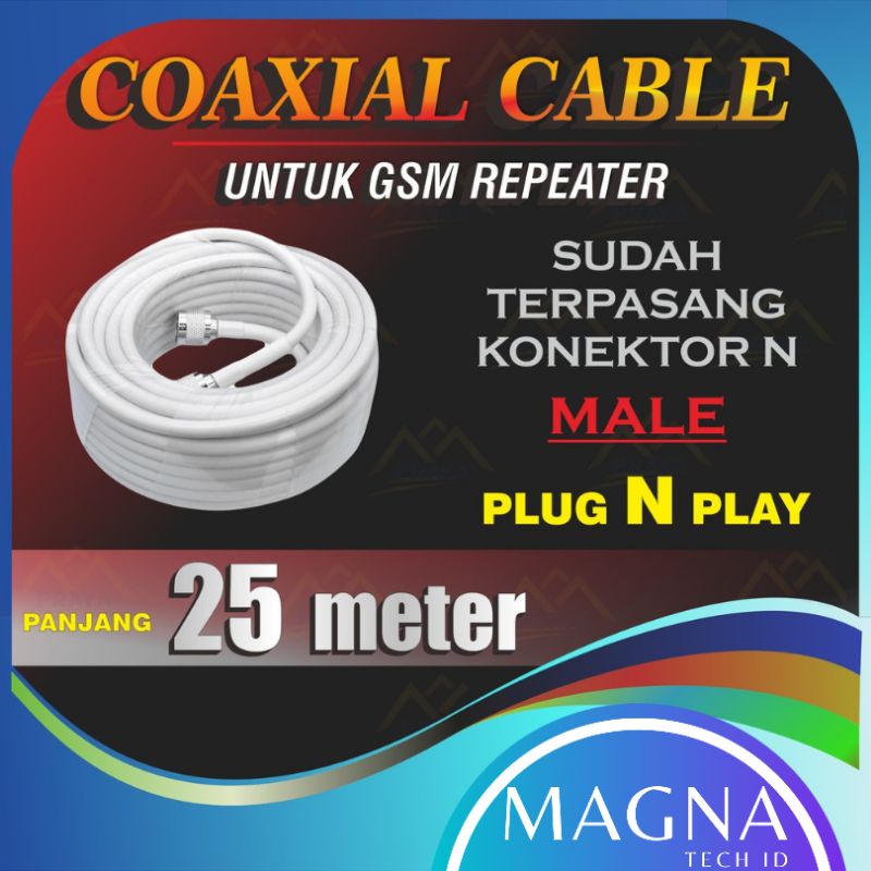 KABEL COAXIAL CABLE REPEATER 25 METER 25M TERPASANG KONEKTOR N