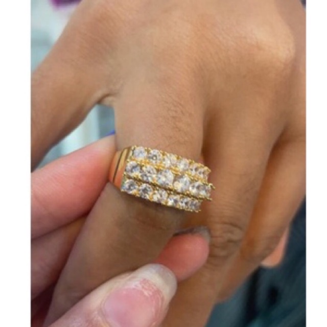 Cincin Replika berlian baris 3 Vier Gold