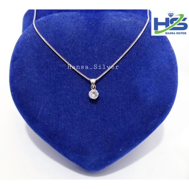 Kalung Perak Wanita Asli Silver 925 Lapis Emas Putih Cassandra Italy Liontin Desi - Kalung Wanita Anti Karat