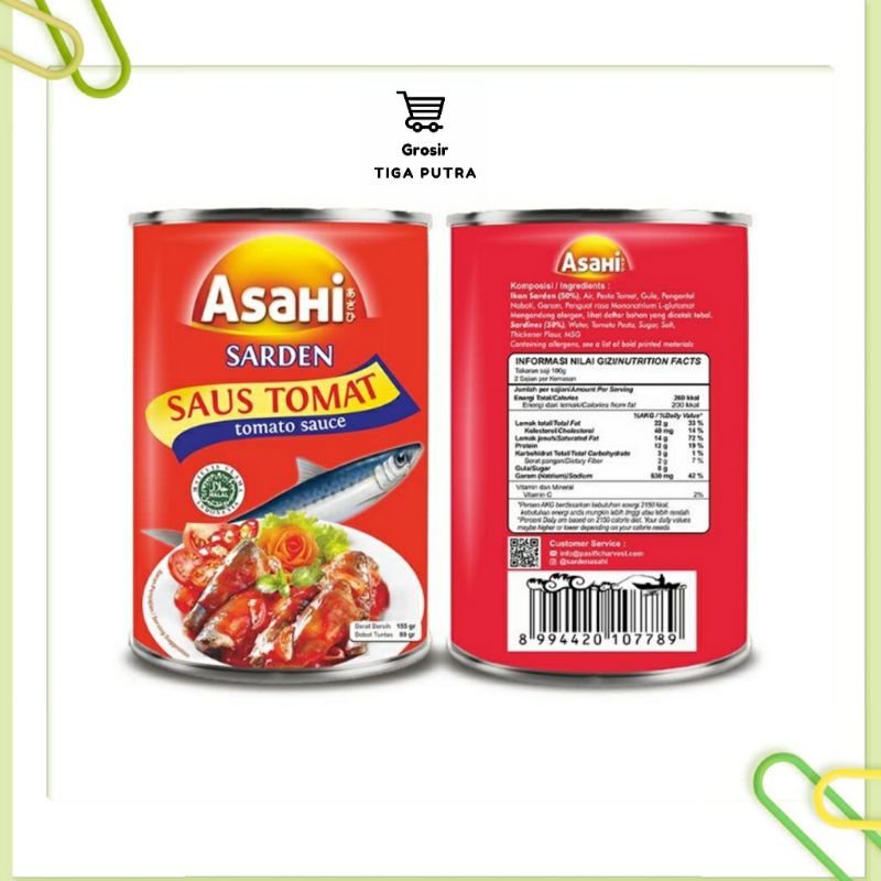 

Asahi Sarden Saus Pedas & Saus Tomat Kemasan 155 gram