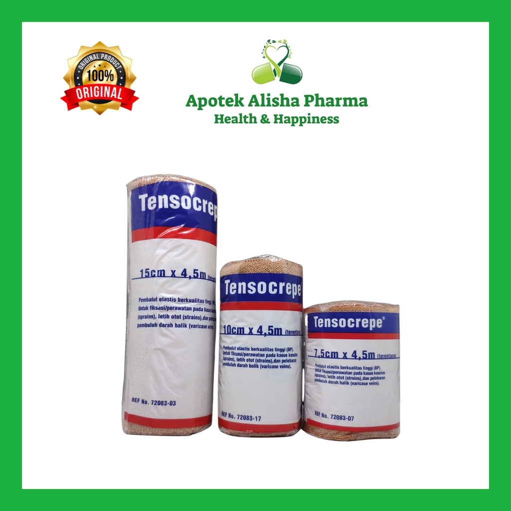 Tensocrepe Elastis Perban 3/4/6inc - Kain Elastis Pembalut Cidera Otot / Tulang / Keseleo / Tensokrep