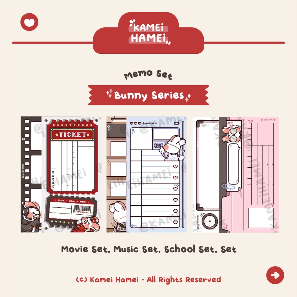 

Bunny Memo Set | Kamei Hamei Bunny Series