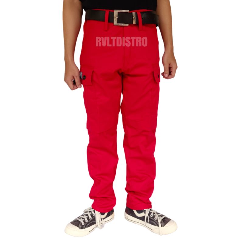 Celana Alpin Panjang Merah / celana punk / celana cargo / PDL / celana gunung