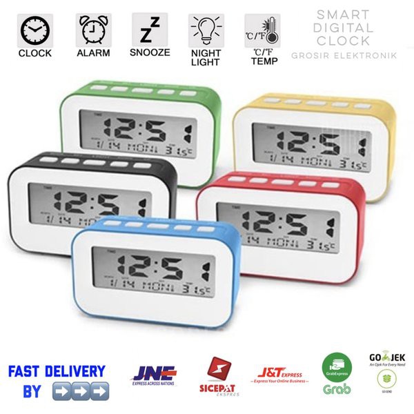 Jam Meja Digital &amp; Weker Keren &amp; Smart Alarm Clock Souvenir 819 ELF