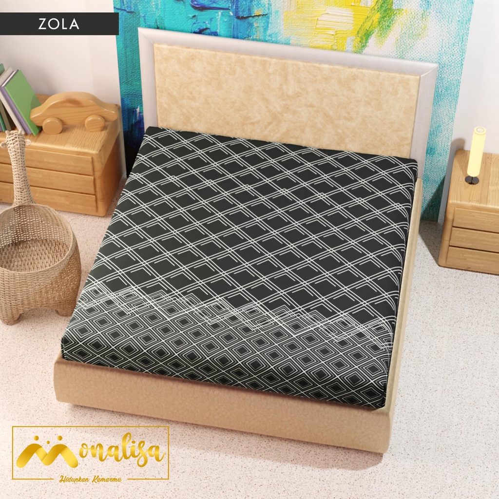 SPREI WATERPROOF MONALISA MOTIF KARAKTER UKURAN 180X200,160x200-zola