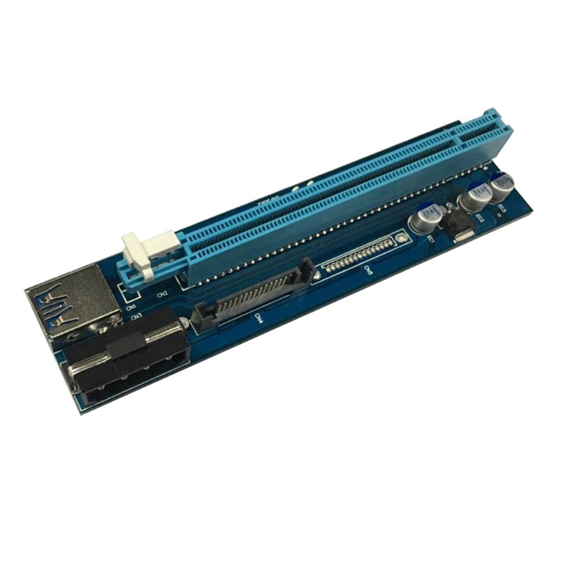 Btsg USB 3.0 PCI-E Riser VER006C 4Pin Antarmuka Ganda 16x Ke 1x Powered Adapter Card Untuk Bitcoin-Litecoin-ETH