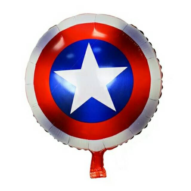 Balon foil bulat captain america shield / tameng