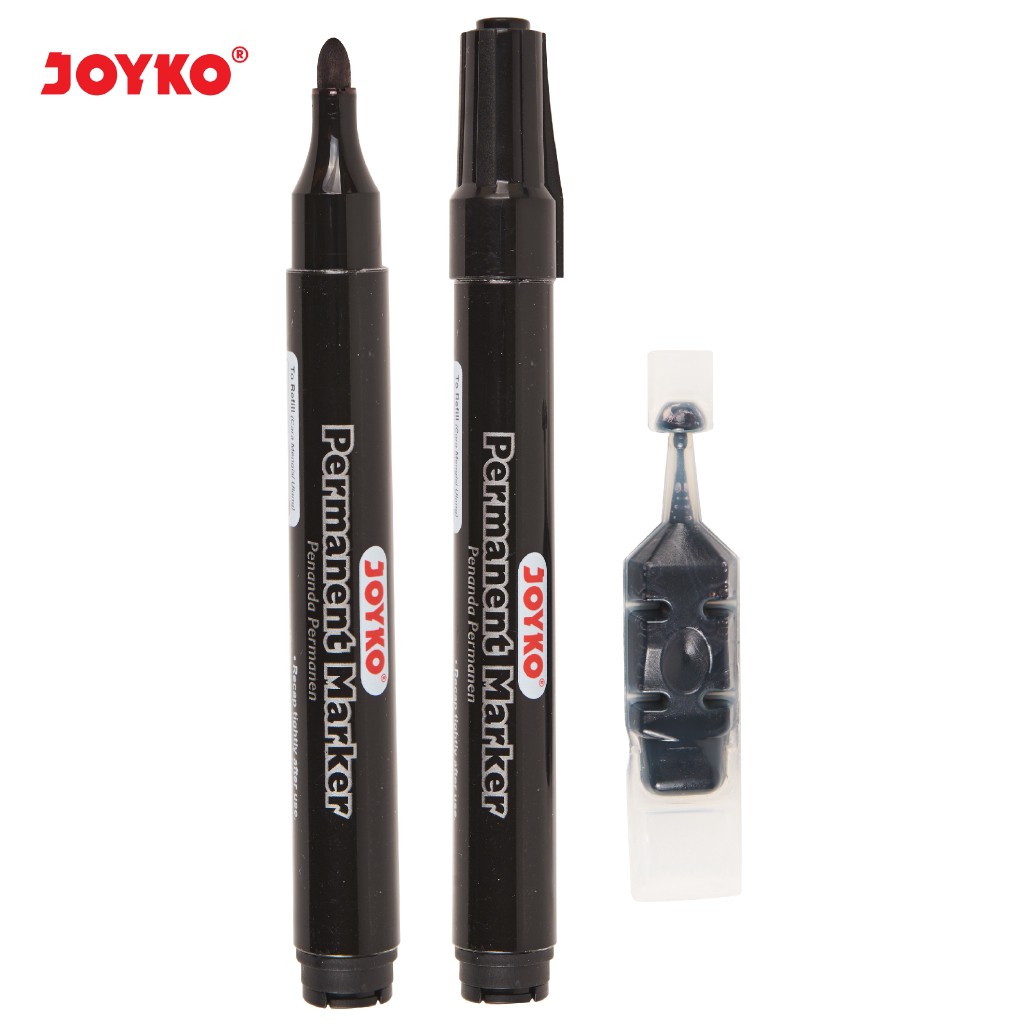 

Permanent Marker Spidol Permanen Joyko PM-34RF Round Tip Free Refill / Joyko Original