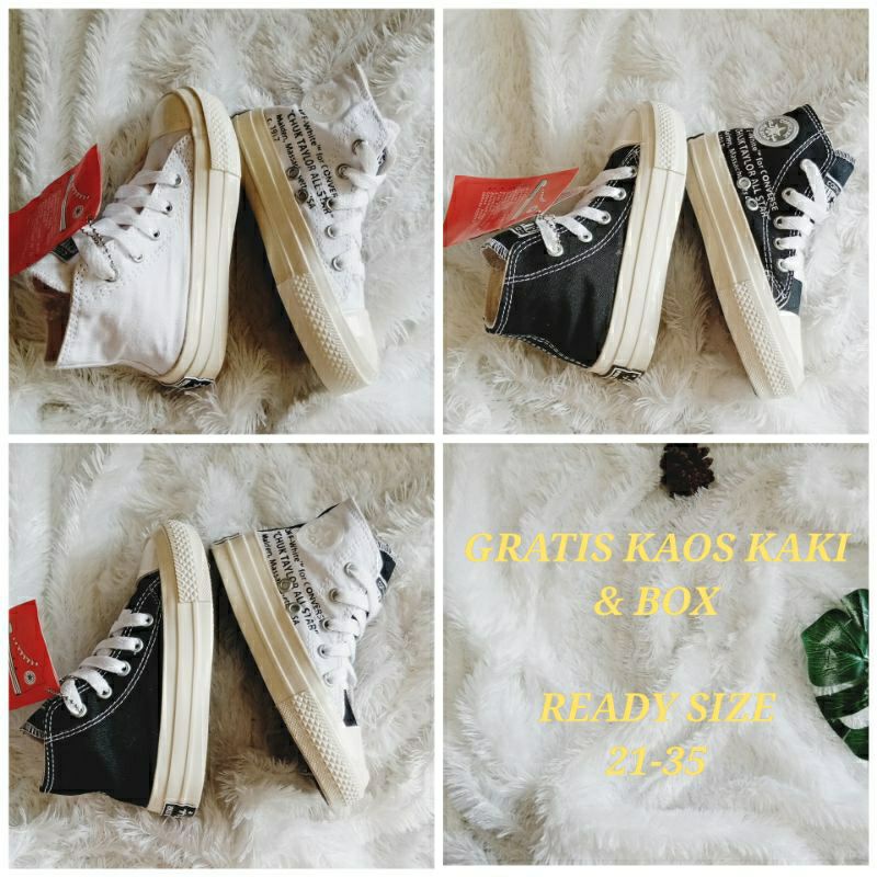 SEPATU ANAK LAKI LAKI DAN SEPATU ANAK PEREMPUAN 70S X OFF WHITE GLOSY SEPATU SEKOLAH ANAK BNIB