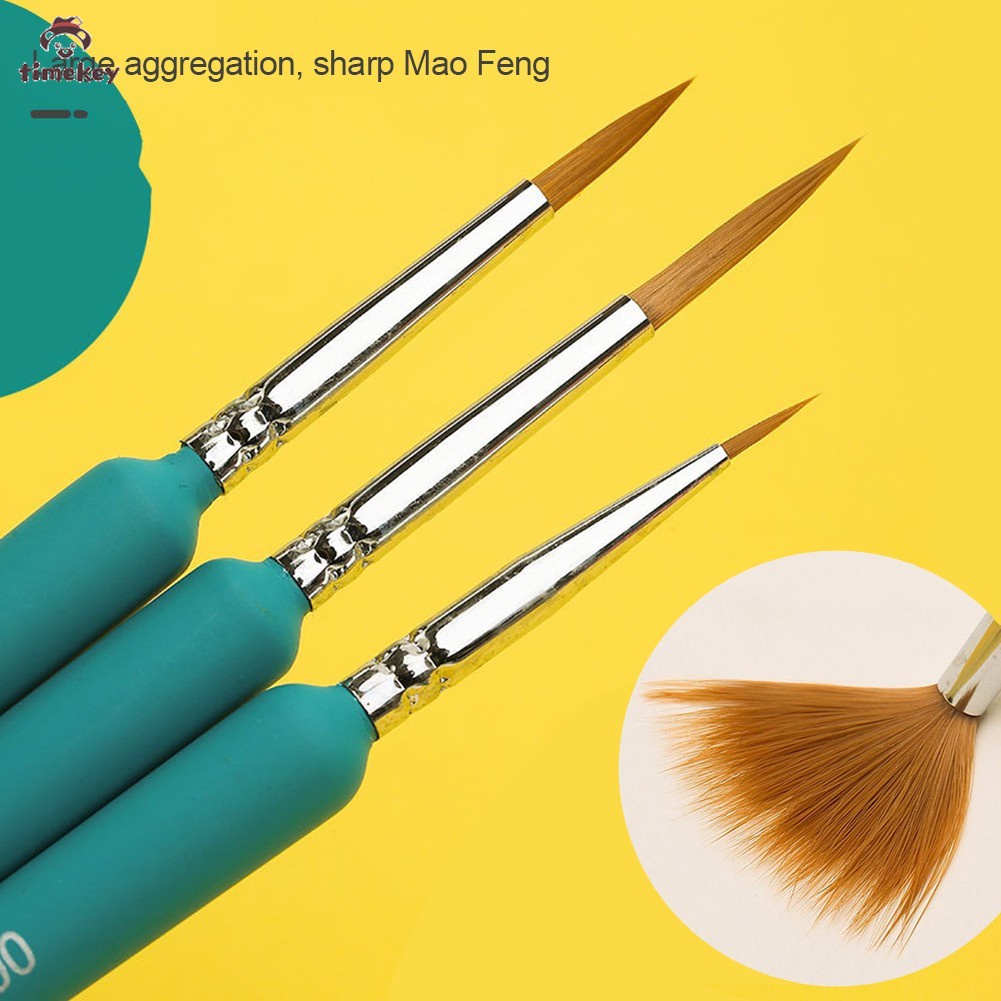 【TK】 4pcs/set Hook Line Pen Stationery Watercolor And Oil Painting Wolf Hair Pens Detail Art Painting Tools