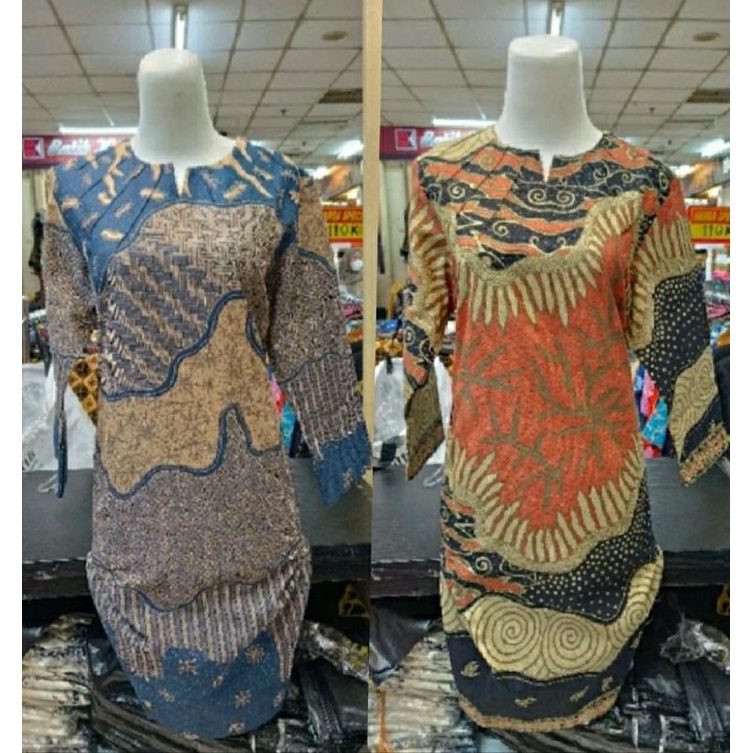 BATIK DRESS TUNIK DOBBY PREMIUM BIRU/BATA THAMRIN CITY