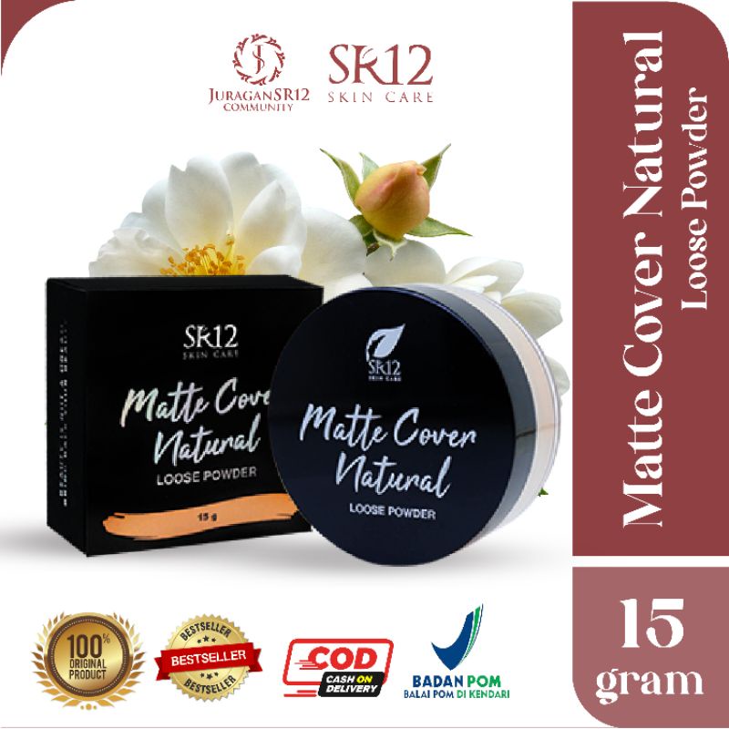 MATTE COVER NATURAL LOOSE POWDER SR12 / FACE POWDER BEDAK TABUR WITH SPF