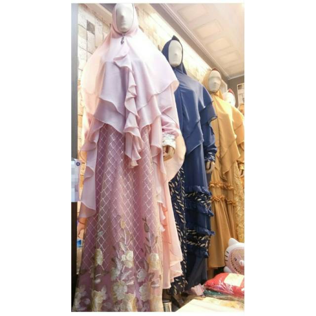 Gamis syari original by Celfa/gamis syari set khimar