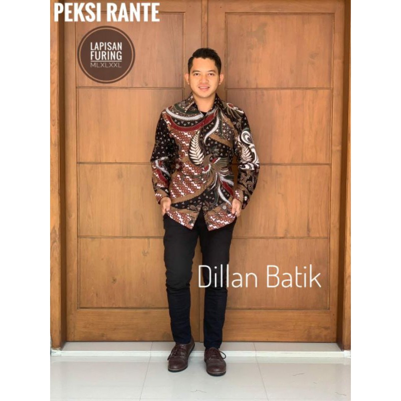 BATIK PEKSI RANTE KEMEJA BATIK PRIA LENGAN PANJANG LAPIS FURING KATUN PRIMISIMA BATIK SOLO TERBARU