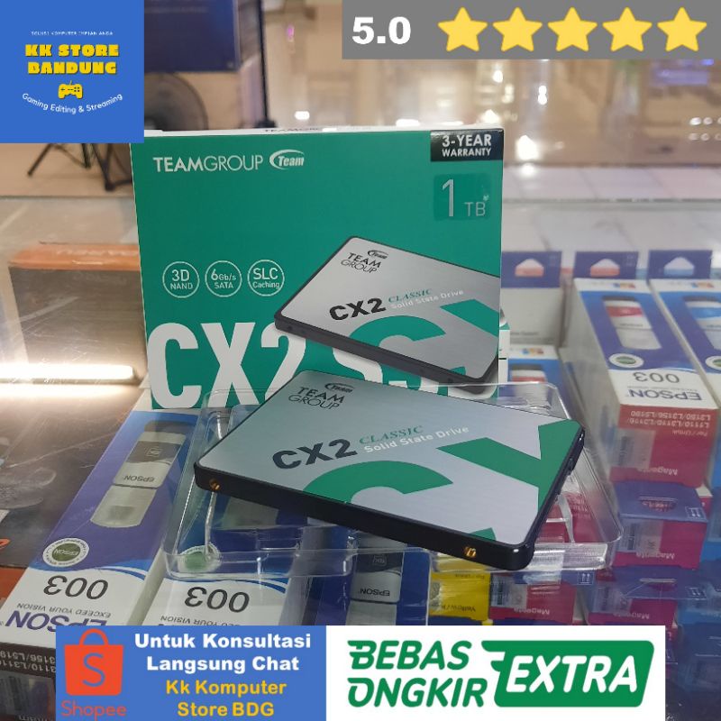 SSD TEAM CX2 1TB SATA 2.5" 6Gb/s | SSD 1TB LAPTOP PC KOMPUTER 2.5 INC